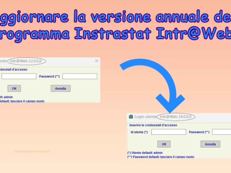 Foto iniziale aggiornare versione intraweb intrastat