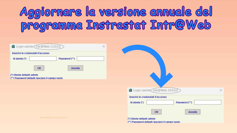 Foto iniziale aggiornare versione intraweb intrastat